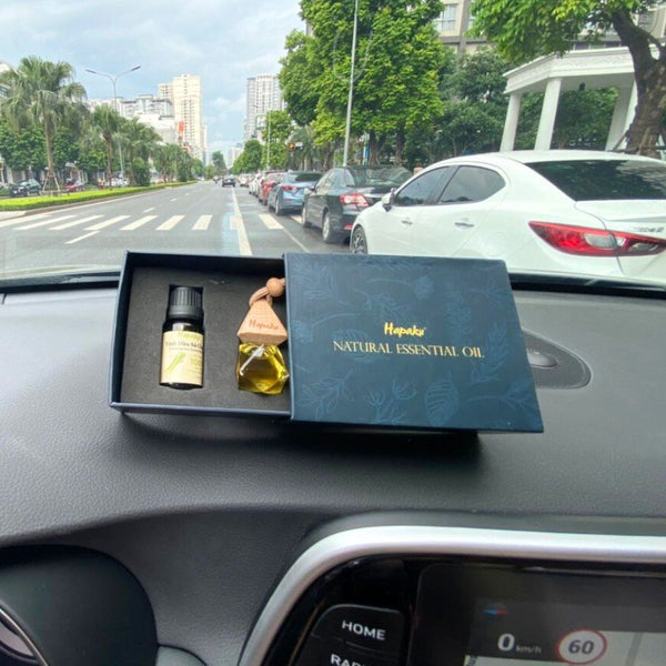 Set Tinh Dầu Treo Xe Hương Sả Chanh Tự Nhiên Nguyên Chất