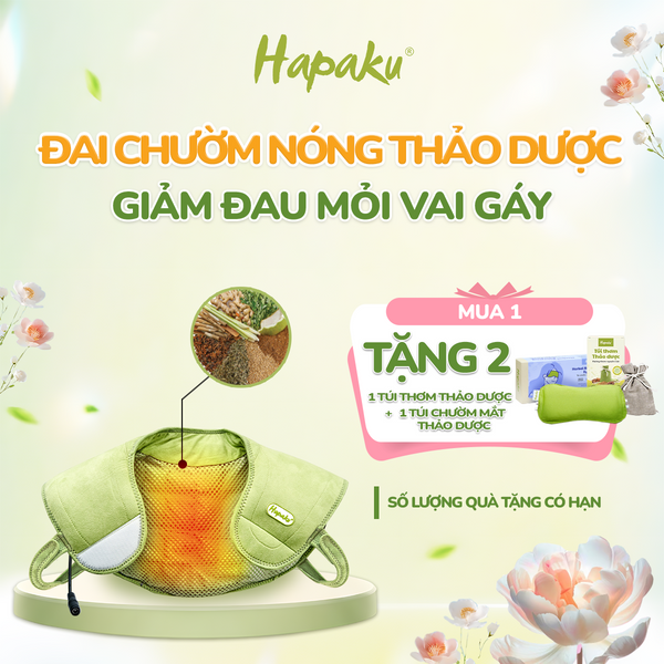 Đai Chườm Thảo Dược Vai Gáy Cổ Hapaku - Làm Nóng Bằng Điện