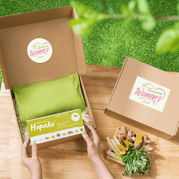 Set quà 20/10 sức khỏe Túi chườm thảo dược Hapaku