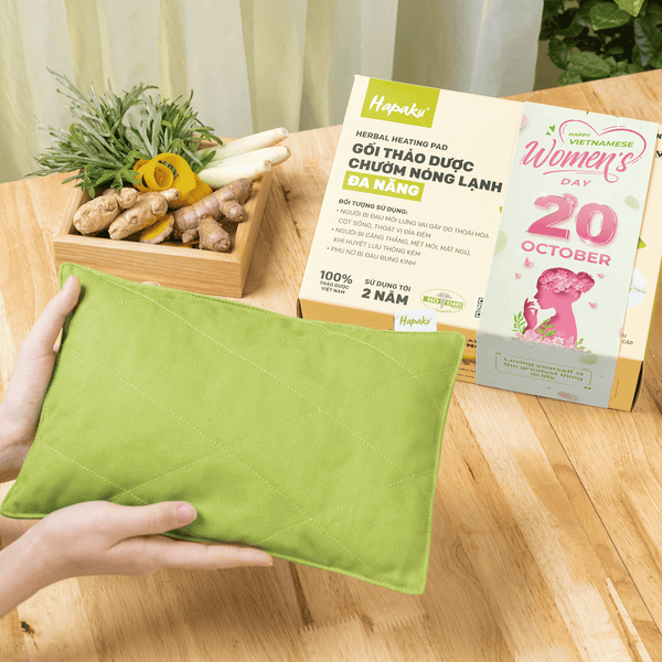 Hộp quà 20/10 Gối chườm thảo dược Hapaku