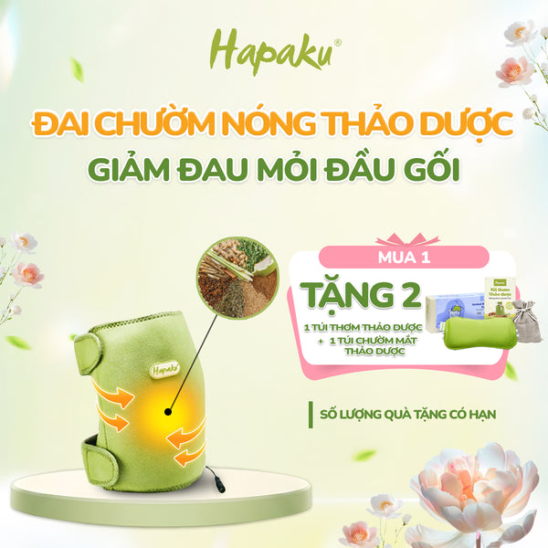 Đai Chườm Thảo Dược Đầu Gối Hapaku - Làm Nóng Bằng Điện