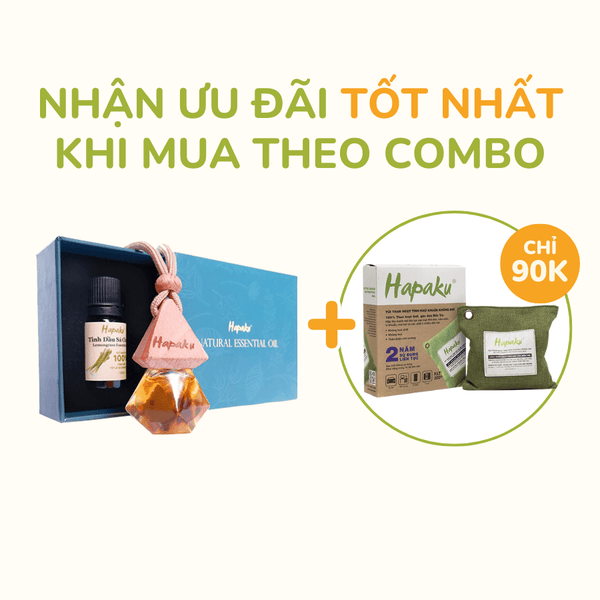 Set Tinh Dầu Treo Xe Hương Sả Chanh Tự Nhiên Nguyên Chất