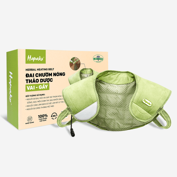 Đai Chườm Thảo Dược Vai Gáy Cổ Hapaku - Làm Nóng Bằng Điện