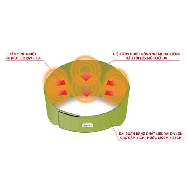 Đai Giảm Mỡ Bụng Hapaku - Làm Nóng Bằng Điện