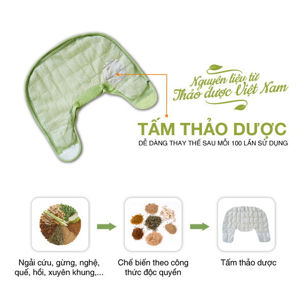 Tấm Thảo Dược Thay Thế Cho Đai Chườm Thảo Dược Vai Gáy Cổ - Làm Nóng Bằng Điện