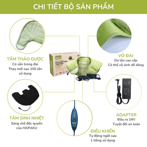 Bộ quà tặng 20/10 độc đáo Đai chườm nóng thảo dược Vai Gáy Cổ