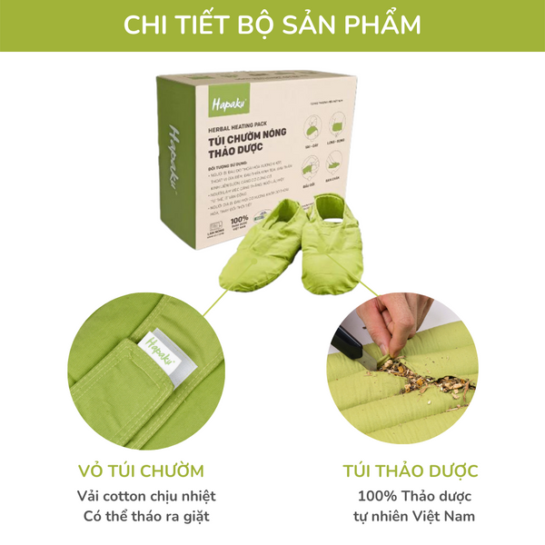 Túi Chườm Thảo Dược Bàn Chân Hapaku - Làm Nóng Bằng Lò Vi Sóng